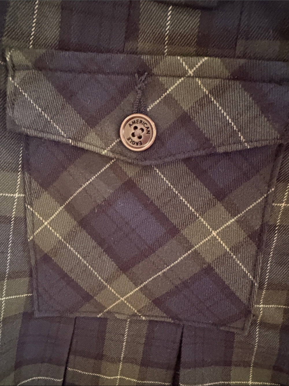 NWT American Eagle Plaid Pleated Mini Skirt with Front Pockets - Navy Green - Picture 7 of 8
